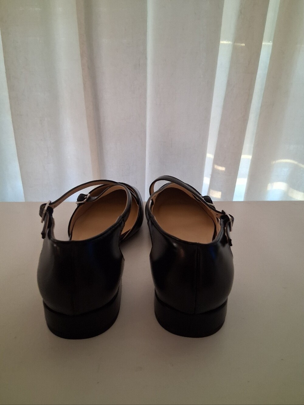 C.Paravano Black Cross-Strap Low Block Heel Flats for Women Retails $148 - Picture 6 of 9